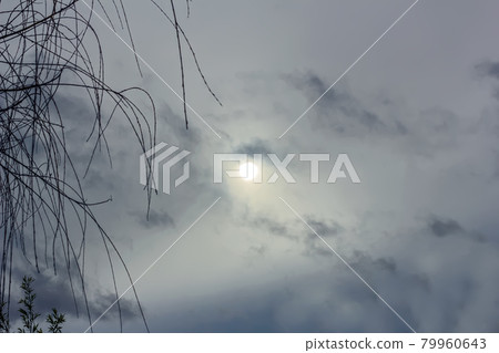 Real pale sun through clouds Real pale sun through clouds 79960643