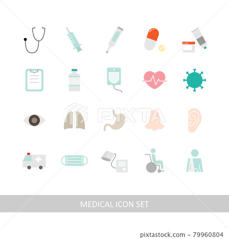 Medical illustration icon set (white background, vector, crop) 79960804