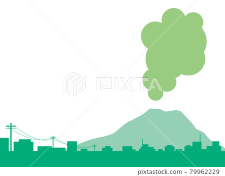 綠色城市和櫻島的插圖 綠色城市和櫻島的插圖 79962229
