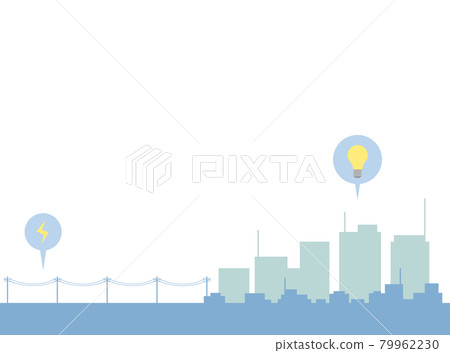 電線和城市的插圖 79962230