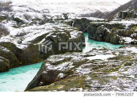 冰島冬景古佛斯瀑布下游地區 冰島冬景古佛斯瀑布下游地區 79963207