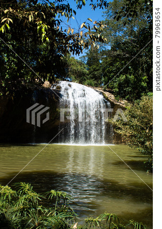 Mountain stream Waterfall Prenn, Vietnam, scenic natural swimming pool. Mountain stream Waterfall Prenn, Vietnam, scenic natural swimming pool. 79963654