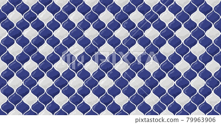 Lantern and Moroccan tile paint illustration image 79963906
