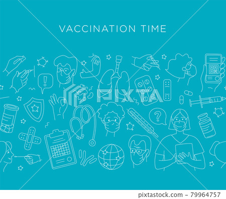 Time for vaccination. Patients at the doctor in the hospital are vaccinated 79964757