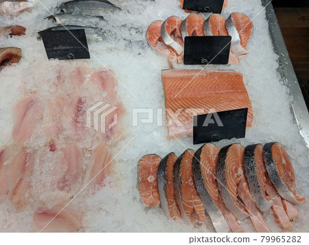 fresh red fish on ice at fish market fresh red fish on ice at fish market 79965282