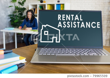 Rental assistance program info on the screen. 79965509