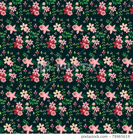 Seamless Floral Pattern in vector 79965619