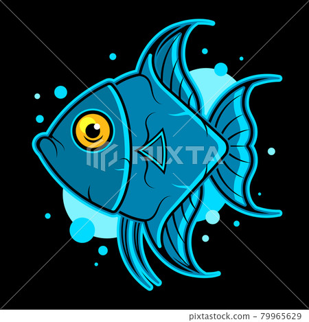 Vector multicolor fish. Isolated scalar. Beauty unusual element for gifts, cards 79965629
