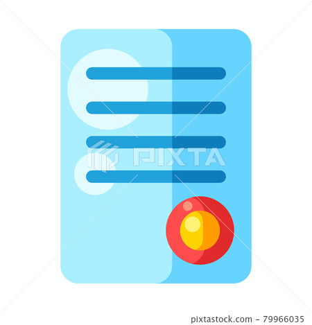 Illustration of certificate. Cartoon stylized item. Icon on white background. Illustration of certificate. Cartoon stylized item. Icon on white background. 79966035