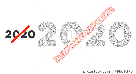 No 2020 Year Vector Mesh Wire Frame Model 79966376