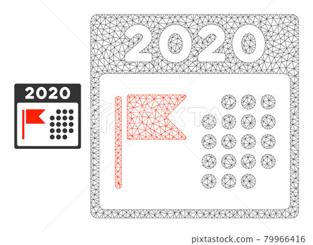 2020 Holiday Calendar Vector Mesh 2D Model 79966416