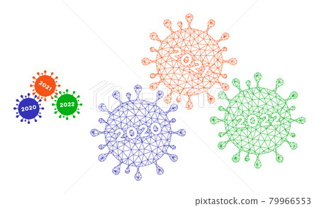 Coronavirus Years Vector Mesh 2D Model 79966553