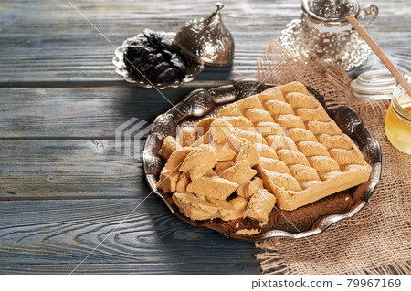 sunflower halva on the table. 79967169