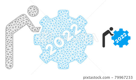 2022 Worker Rolling Gear Vector Mesh 2D Model 2022 Worker Rolling Gear Vector Mesh 2D Model 79967233