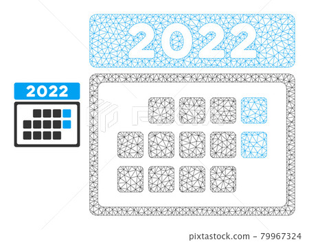 2022 Calendar Month Table Vector Mesh Carcass Model 79967324
