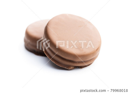 Biscuits with chocolate icing 79968018