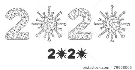 2020 Virus Year Vector Mesh Wire Frame Model 2020 Virus Year Vector Mesh Wire Frame Model 79968066
