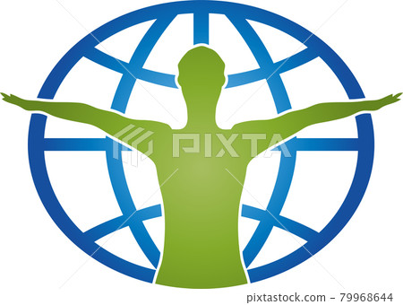 Earth globe, person, earth, earth ball, logo Earth globe, person, earth, earth ball, logo 79968644