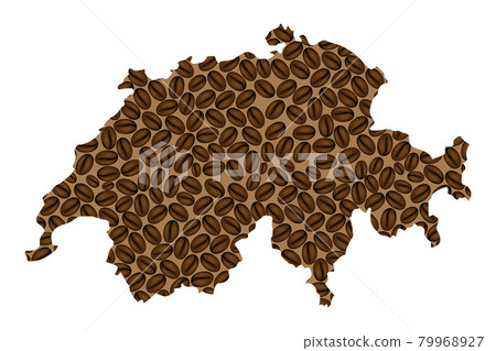 Switzerland -  map of coffee bean 79968927