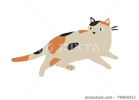 一隻放鬆的貓-邁克貓的插圖 79969052