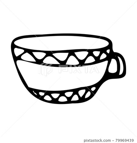 Tea cup icon. Mug with an ornament. Tea cup icon. Mug with an ornament. 79969439