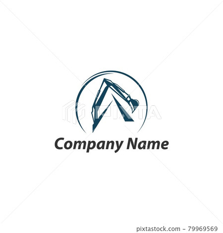 Excavation work logo design, emblem of excavator or building machine rental organisation print stamps, constructing equipment Excavation work logo design, emblem of excavator or building machine rental organisation print stamps, constructing equipment 79969569