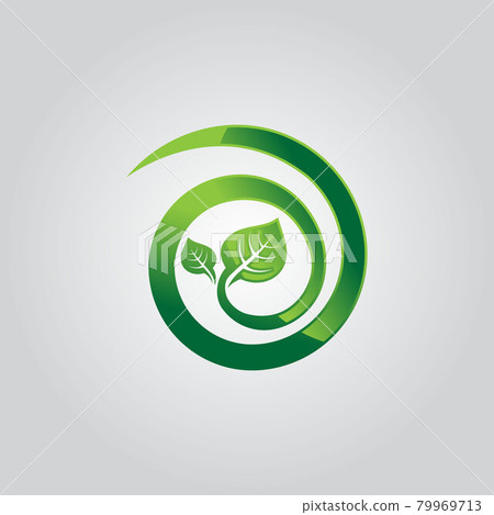 circle green leaf ecology nature element vector... - Stock Illustration ...