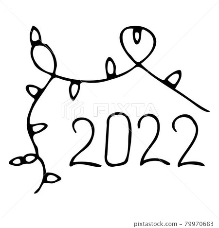 Happy New Year 2022. Vector illustration. 79970683