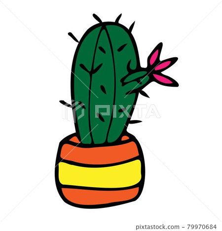 Vector illustration of a blooming cactus. 79970684
