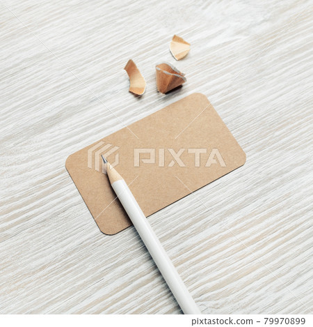 Vintage business card, pencil 79970899
