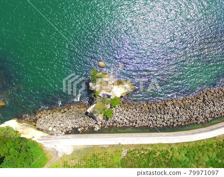 日本的三個景點之一“松島灣” - 無人機的航拍照片（宮城縣東松島市宮城角色鹿山山） 79971097