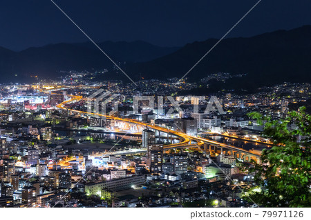 Night view: Night view of Hiroshima city from Ogonzan 79971126