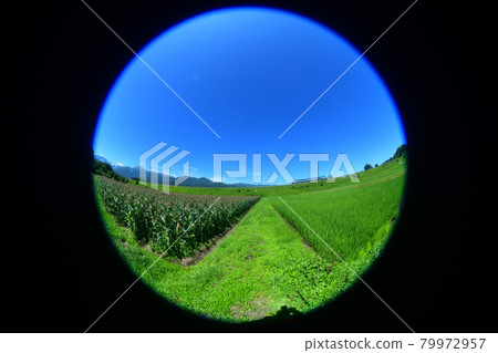 北斗市小淵澤町小海線高鐵到堤岸（背景是南阿爾卑斯山的凱科馬鄉村俱樂部） 79972957
