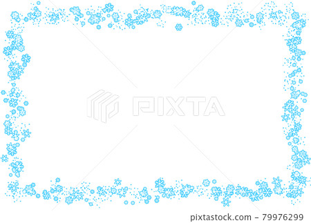 Snowflake frame 3-white-with light blue border (postcard ratio) (greeting card) 79976299