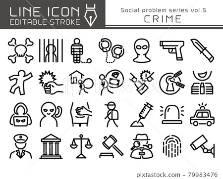 Line icon social problem series vol.5 crime 79983476