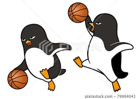 Penguins playing basketball 79984041