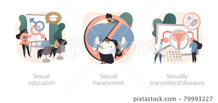 Sexual behavior abstract concept vector illustrations. Sexual behavior abstract concept vector illustrations. 79993227