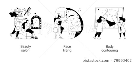 Aesthetic services abstract concept vector illustrations. 79993402