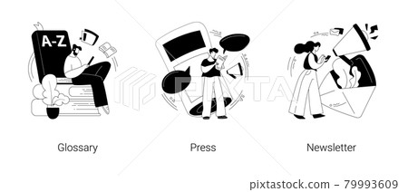 Company latest news abstract concept vector illustrations. Company latest news abstract concept vector illustrations. 79993609