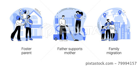 Family life abstract concept vector illustrations. 79994157