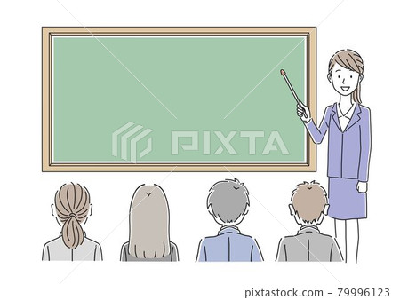 參加研討會的西裝革履的男女教官 79996123