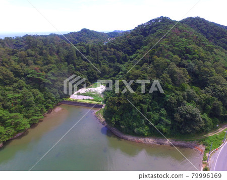 日本的三個景點之一“松島灣” - 無人機的航拍照片（宮城縣東松島市宮城角色鹿山山） 79996169