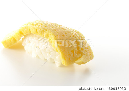 Only the egg nigiri sushi is taken separately on a white background 80032010