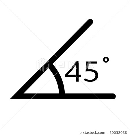 45 degree angle icon on white background. angle Measurement sign. angle symbol. flat style. 45 degree angle icon on white background. angle Measurement sign. angle symbol. flat style. 80032088