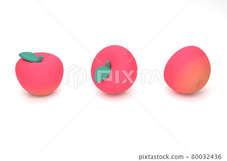 3D illustration of apples from different angles 80032436
