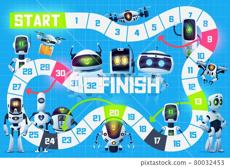 Kids board game, robots, droids and drone bots 80032453