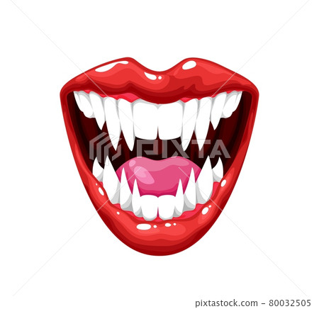 Vampire mouth with teeth, scary monster smile mask Vampire mouth with teeth, scary monster smile mask 80032505