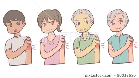 手臂腫脹的人（年輕人和老年人）（透明 PNG） 80032650