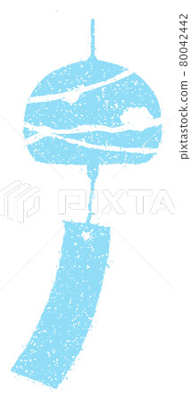 Summer feature stamp illustration / wind chime that can be used for summer greetings and late summer greetings 80042442