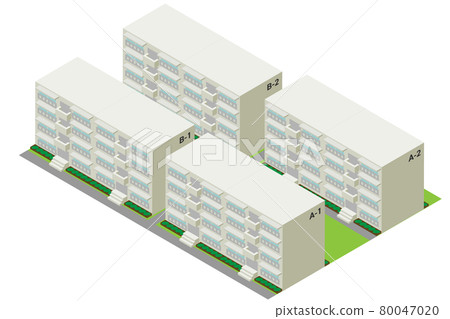 Isometric housing complex (4 buildings) 80047020